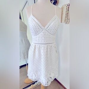 Abercrombie & Fitch••White Crochet Dress•• Medium